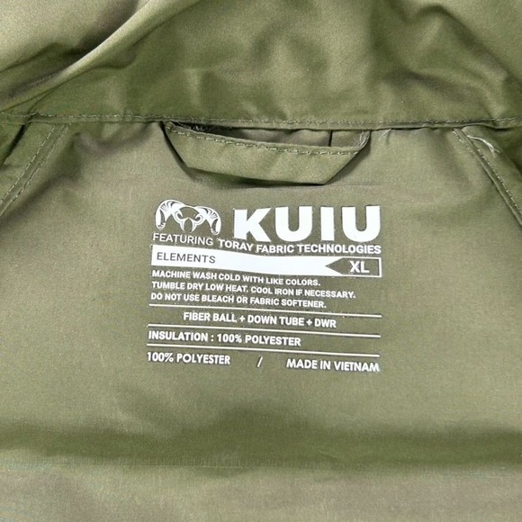 Kuiu Fiber Ball Down Tube DWR Insulated Vest Mens XL Military Green Lightweight - Picture 9 of 13